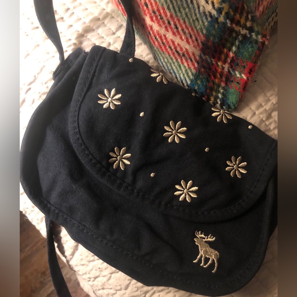 Vintage Abercrombie and Fitch Blue embroidered Crossbody Bag